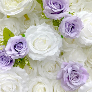 Classic White and Purple Rose Flower Wall - 003