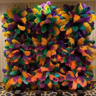 Premium Purple, Green, Orange and Yellow Feather Wall - 315