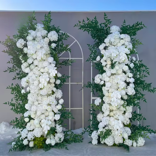 Deluxe White Rose and Greenery Premium Floral Flower Arch - 4553