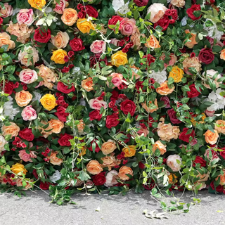 Red, Yellow and Pink Vinery Premium Greenery Flower Wall - 183