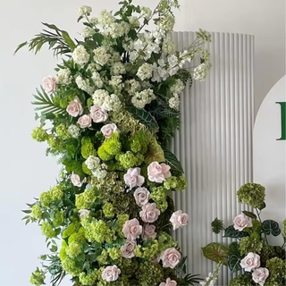 Deluxe Pink Rose Greenery Premium Floral Flower Arch - 4556