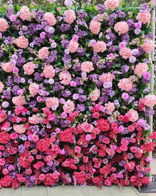 Purple & Pink Wild Hydrengea Premium Flower Wall - 223