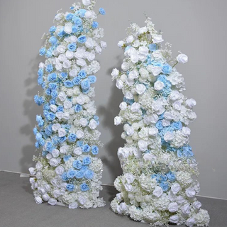 Baby Blue & White Rose Premium Floral Arch - 4508