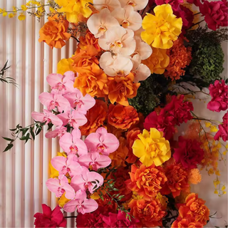 Yellow, Pink and Orange Premium Floral Flower Arch - 4558