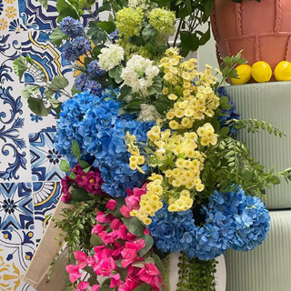 Yellow, Blue, White Premium Floral Flower Arch - 4559