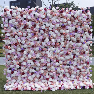 Purple and Pink Blush Cream Premium Rose Flower Wall - 193