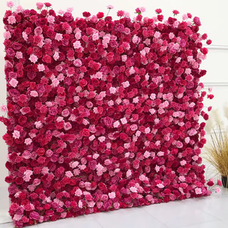 Light Pink & Hot Pink Wild Rose Premium Flower Wall - 019