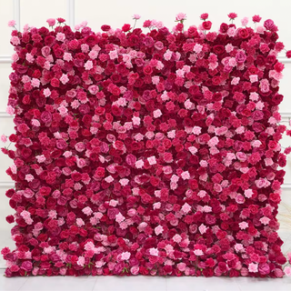 Light Pink & Hot Pink Wild Rose Premium Flower Wall - 019