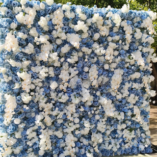 Dripping Florals Blue and White Premium Flower Wall - 145