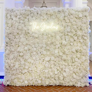 Classic White Rose Hydrenga Flower Wall - 001