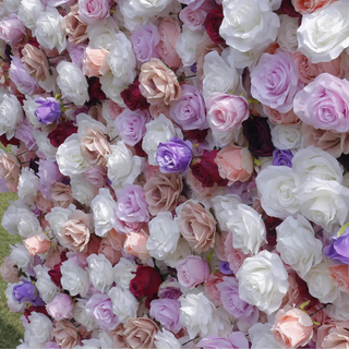 Purple and Pink Blush Cream Premium Rose Flower Wall - 193