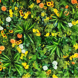 Orange Sunflower Tropical Greenery Premium Flower Wall - 510