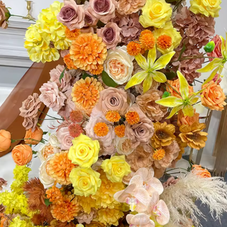 Yellow, Orange and Tan Premium Floral Flower Arch - 4529