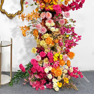 Into the Meadow Pink, Yellow and Orange Premium Floral Flower Arch - 4530