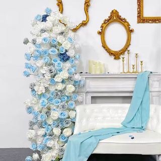 Blue & White Rose Premium Floral Flower Arch - 4525