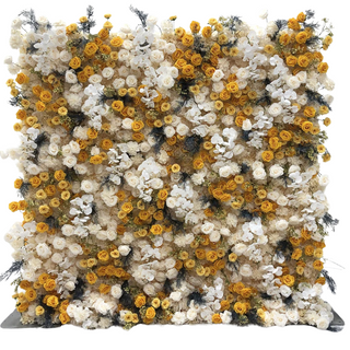 Mustard White Premium Rose Flower Wall - 110