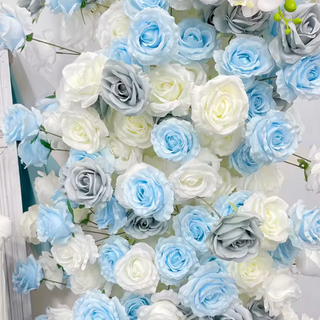 Blue & White Rose Premium Floral Flower Arch - 4525