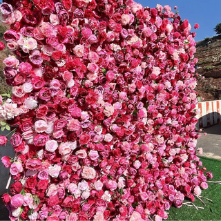 Light & Dark Pink Wild Rose Premium Flower Wall - 217