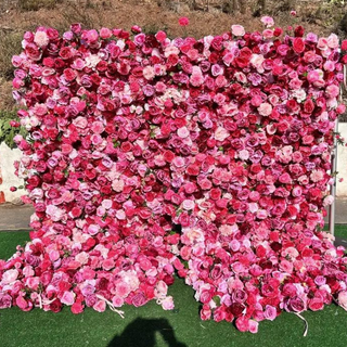 Light & Dark Pink Wild Rose Premium Flower Wall - 217