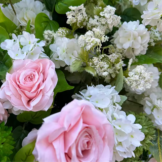 Greenery, Pink and White Premium Floral Flower Arch - 4539