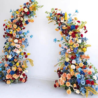 Blue, Orange and Yellow Premium Floral Arch - 4912