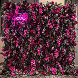 Dripping Fuchsia Premium Flower Wall - 137