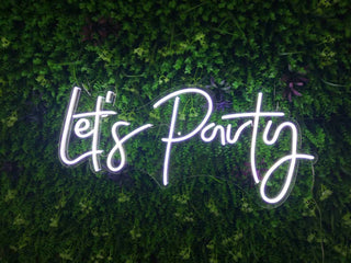 Lets Party - Cool White Neon Sign