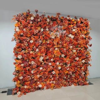 All Orange Premium Wild Rose Flower Wall - 195