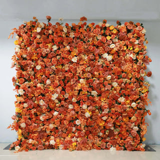 All Orange Premium Wild Rose Flower Wall - 195