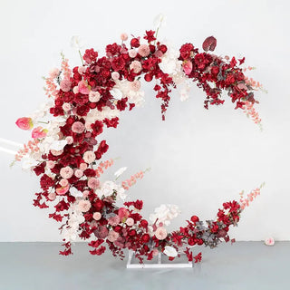 Red & White Rose Floral Flower Moon Arch - 4702