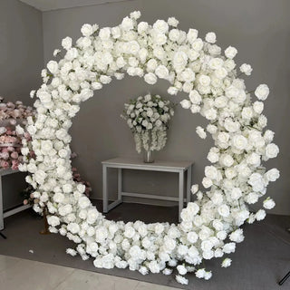 Wild White Rose Premium Floral Circle Arch - 4801