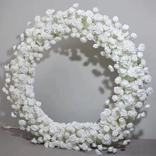 Wild White Rose Premium Floral Circle Arch - 4801