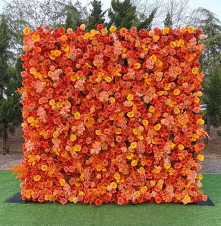 All Orange Premium Wild Rose Flower Wall - 195