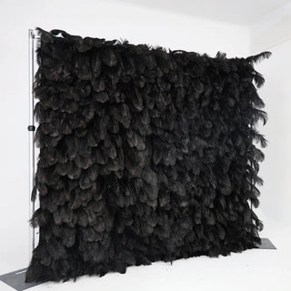 Black Wild Rose Feather Wall - 026