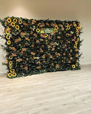 Premium Yellow & Greenery Sunflower Flower Wall - 514