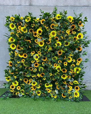 Premium Yellow & Greenery Sunflower Flower Wall - 514