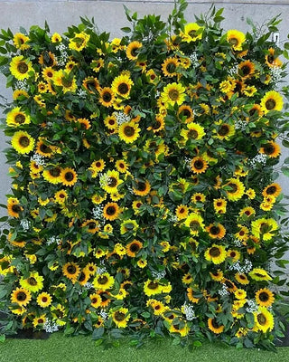 Premium Yellow & Greenery Sunflower Flower Wall - 514