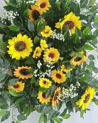 Premium Yellow & Greenery Sunflower Flower Wall - 514