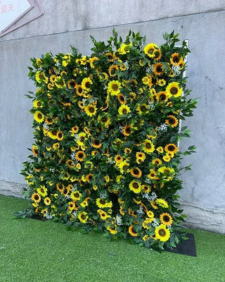 Premium Yellow & Greenery Sunflower Flower Wall - 514