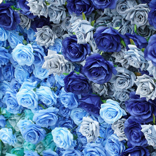 Light & Dark Blue Premium Rose Flower Wall - 109