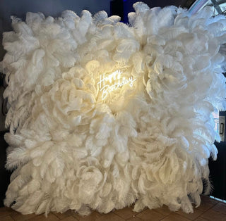 Premium White Ivory Feather Wall - 306