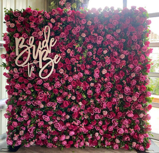 Two Shades of Pink With Greenery Premium Flower Wall - 122