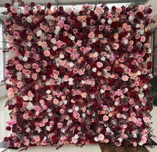 Red, Pink & White Rose Premium Flower Wall - 131