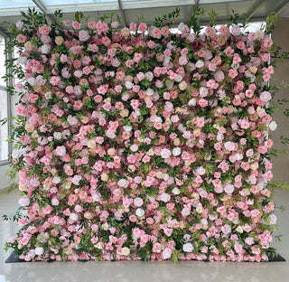 Pink & Green Rose Premum Flower Wall - 152