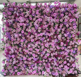 Purple Lavender Wild Rose Premium Flower Wall - 153