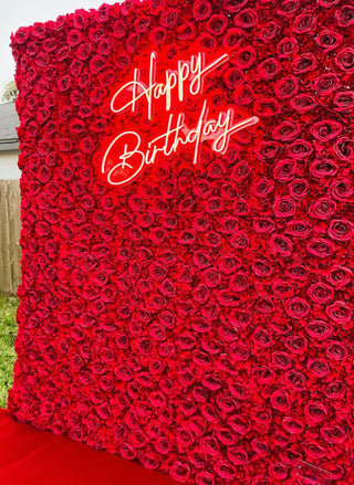 Classic Red Rose Flower Wall - 002