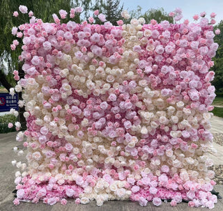 Light Pink Cream Premium Rose Flower Wall - 099