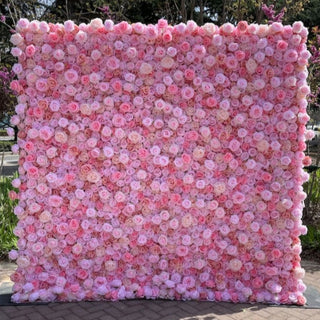 Pink & Peach Wild Rose Premium Flower Wall - 225