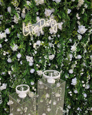 Wild White Rose Greenery Premium Flower Wall - 151