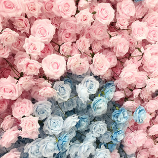 Pink & Blue Layer Premium Flower Wall - 108